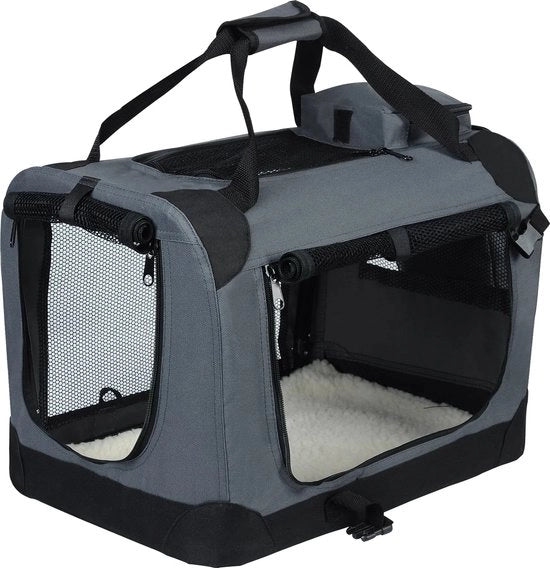 Portaoggetto per cani/gatti - Valigetta con cuscino per cani - Grigio, 60x42x42cm