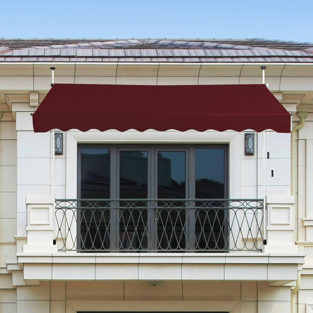 Tenda da sole telescopica e retrattile, Tenda parasole resistente ai raggi UV impermeabile 300 x 120 cm Rosso-Tende parasole