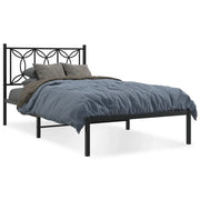 Letto singolo | Letto per adulti | Giroletto con Testiera in Metallo Nero 100x190 cm