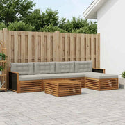 Set di divani da esterno 6 pz Naturale e Grigio Chiaro 3383254