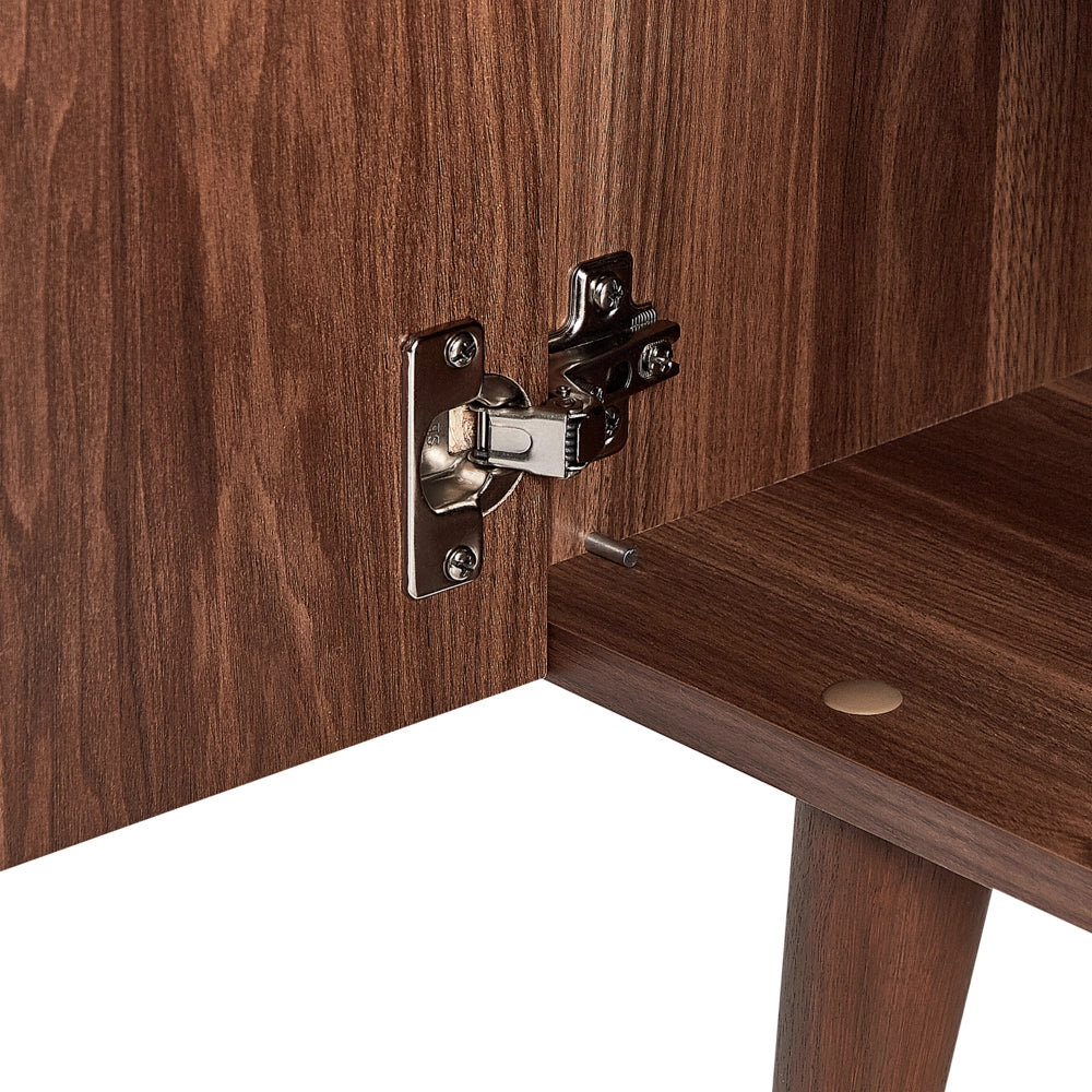 Mobile TV in colore legno scuro con 2 scomparti e 2 ripiani stile retrò soggiorno camera da letto