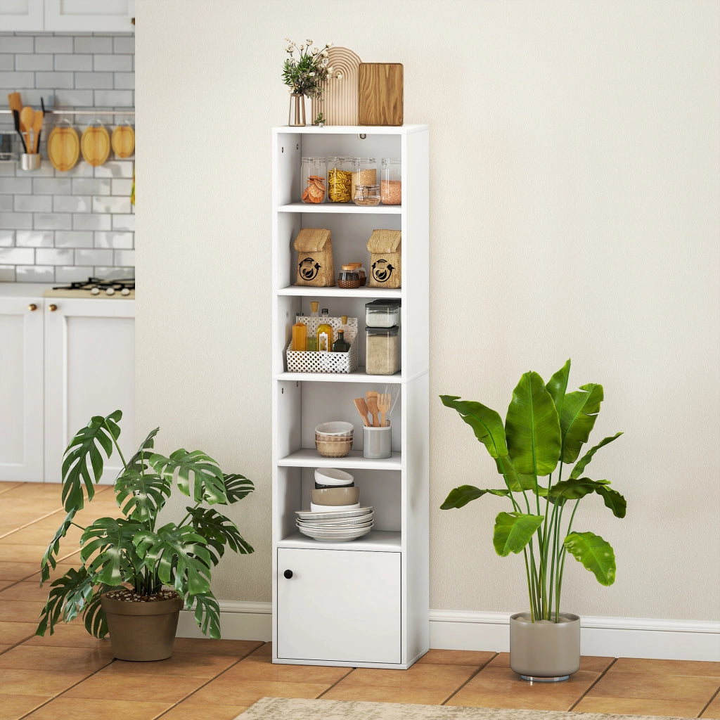 Libreria 6 ripiani con ante e scaffali regolabili ¨C Xylo ¨C Bianco 40x30x156 cm