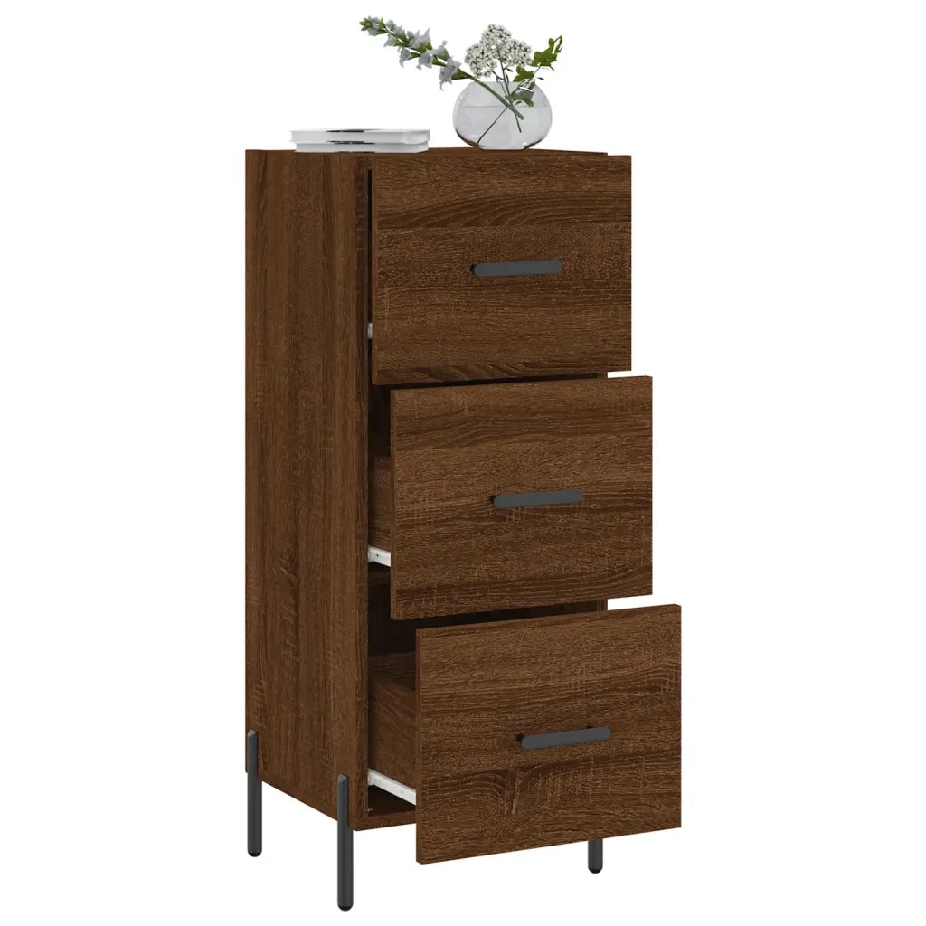 Credenza Rovere Marrone 34,5x34x90 cm in Legno Multistrato 828619