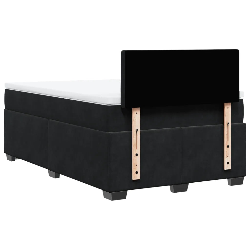 Giroletto a Molle con Materasso Nero 120x190 cm in Velluto 3286272