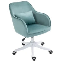 Poltrona da Ufficio con Massaggi in Velluto con Funzione di Vibrazione, 55 cm x 65 cm x 86 cm, Verde
