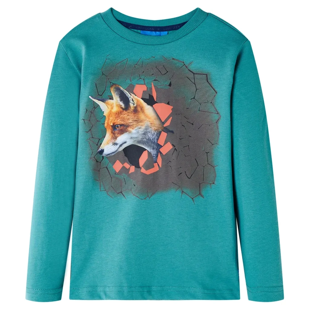Maglietta da Bambino a Maniche Lunghe Acqua Scuro 104cod mxl 84423