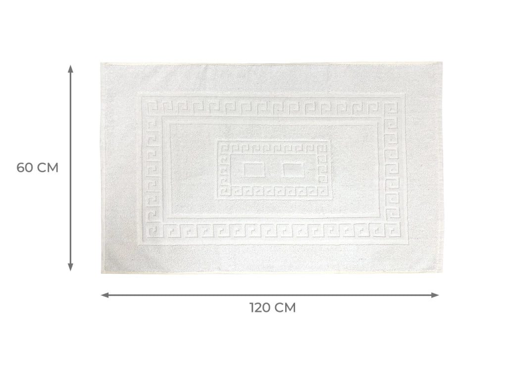 Tappeto Da Bagno Disegno Torino Colore Bianco - 60x120 - Bianco