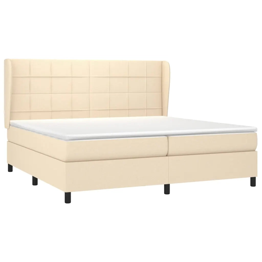 Giroletto a Molle con Materasso Crema 200x200 cm in Tessuto 3127994