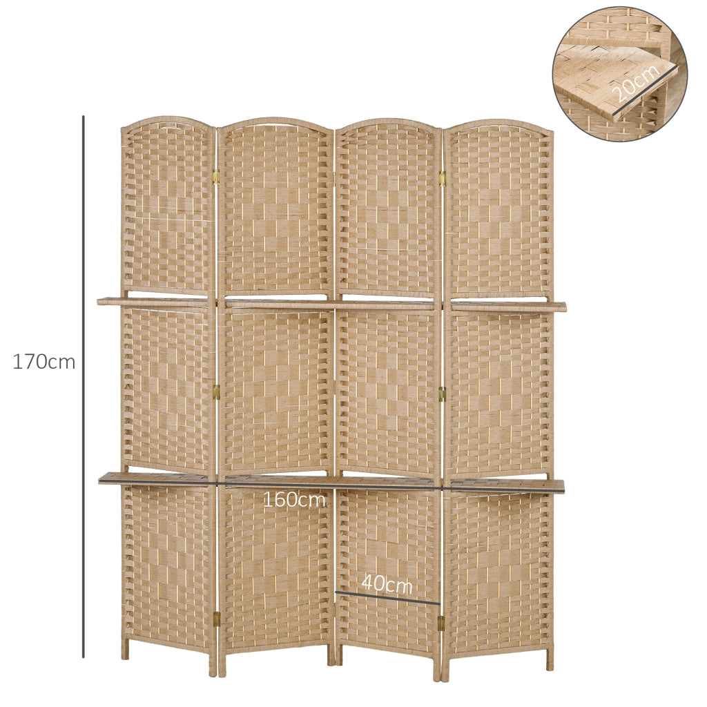 Paravent ¨C zephmum ¨C Naturholz 160x170 cm