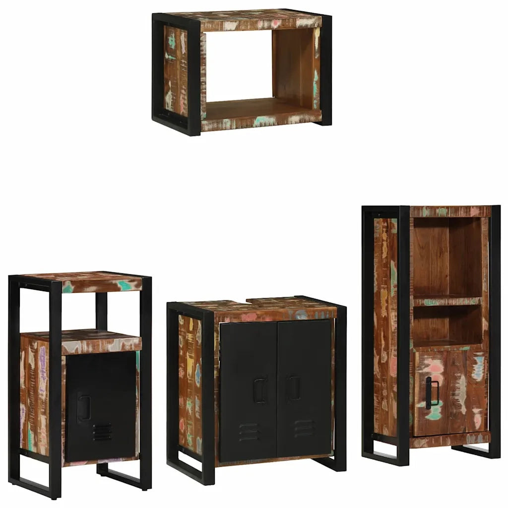 Set di mobili per il bagno 4 pcs Legno Recuperato Massello 3305661