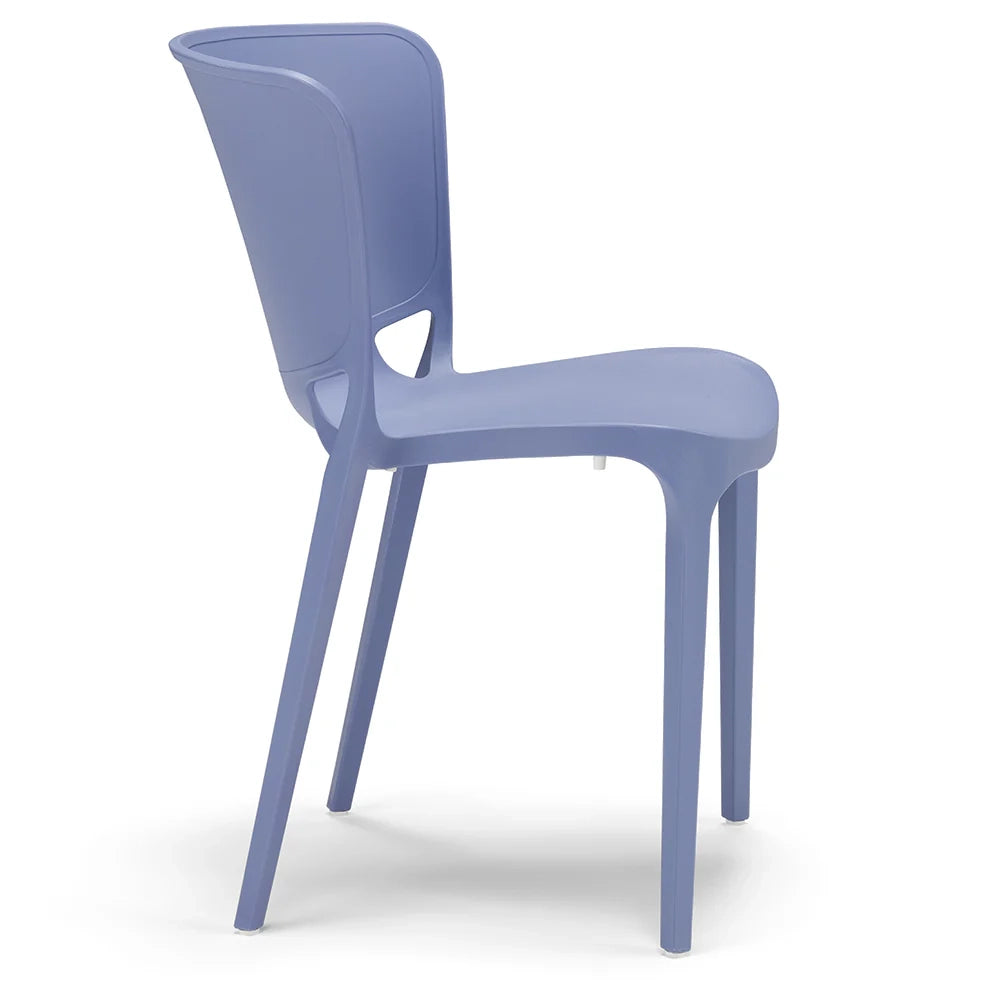 Set 4 sedie in polipropilene JUMBO, 100% MADE IN ITALY, impilabile, resistente ai raggi UV, design moderno, ideale per sala da pranzo, cucina, sala d’attesa, bar, ristoranti o giardino, colore Carta da Zucchero