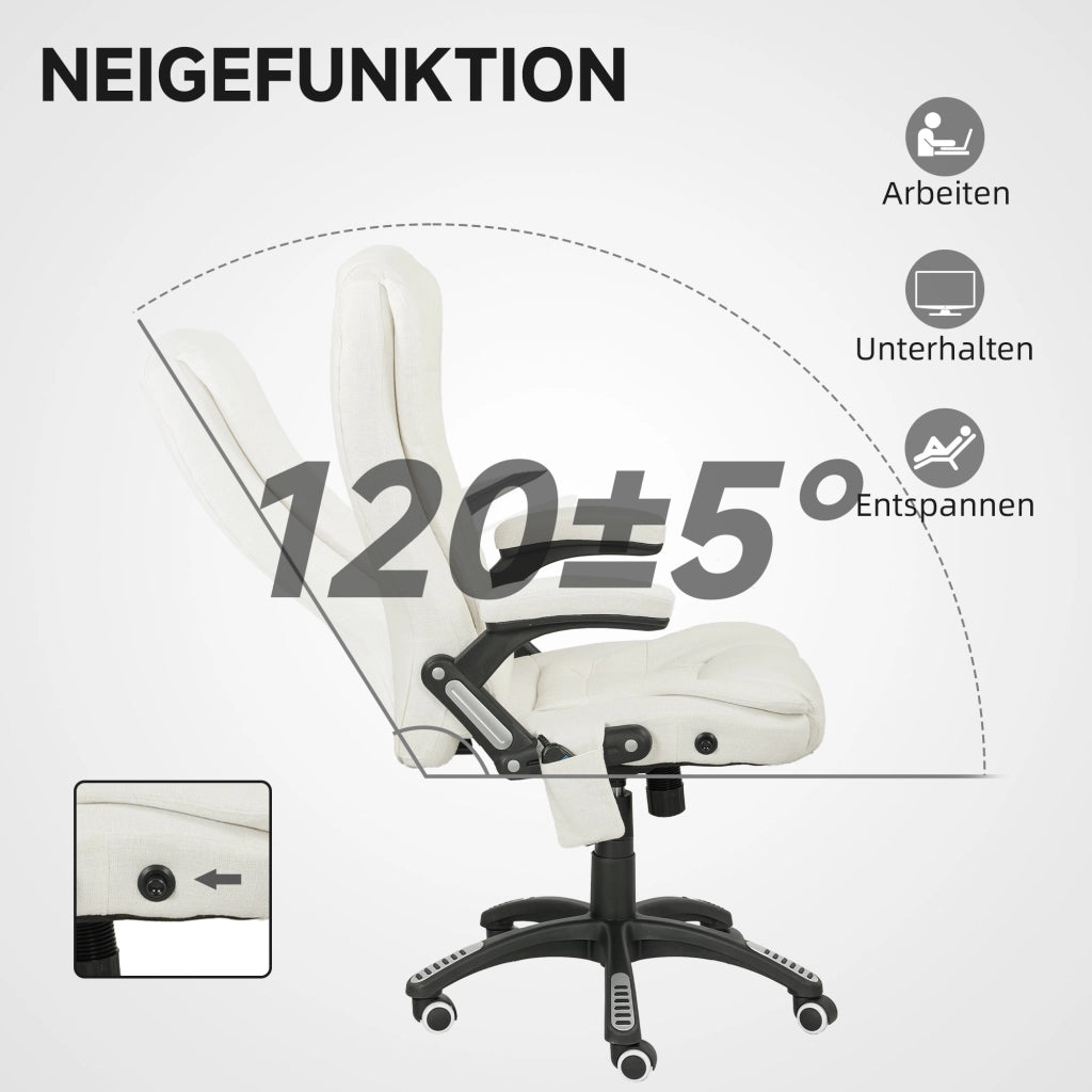 Sedia da ufficio ergonomica con massaggio ¨C zephmum ¨C cremewei? 68x72x110-120 cm
