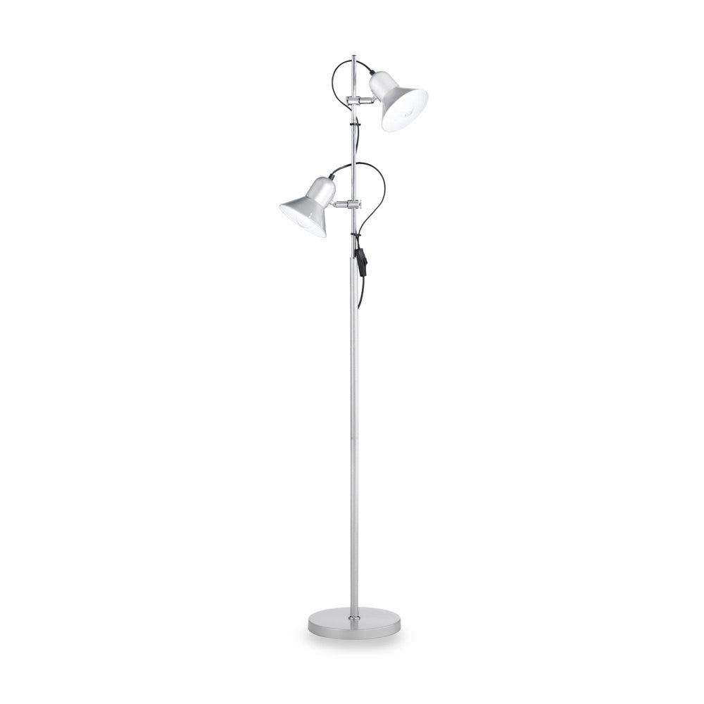 Piantana Moderna Polly Metallo Argento 2 Luci E27