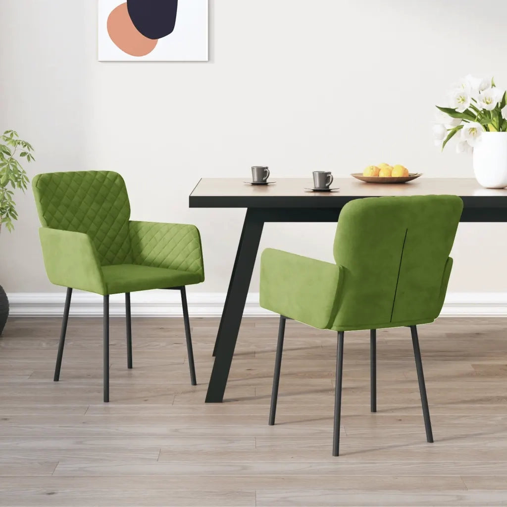 Sedie da Pranzo 2 pz Verde Chiaro in Velluto cod mxl 24419
