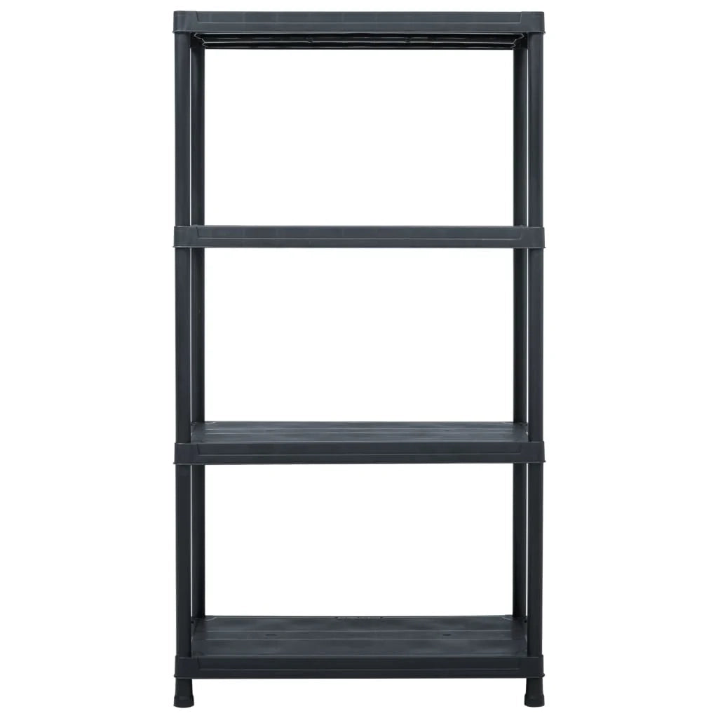 Scaffali portaoggetti da 5 pezzi 60 x 30 x 138 cm plastica nera 02_0000674