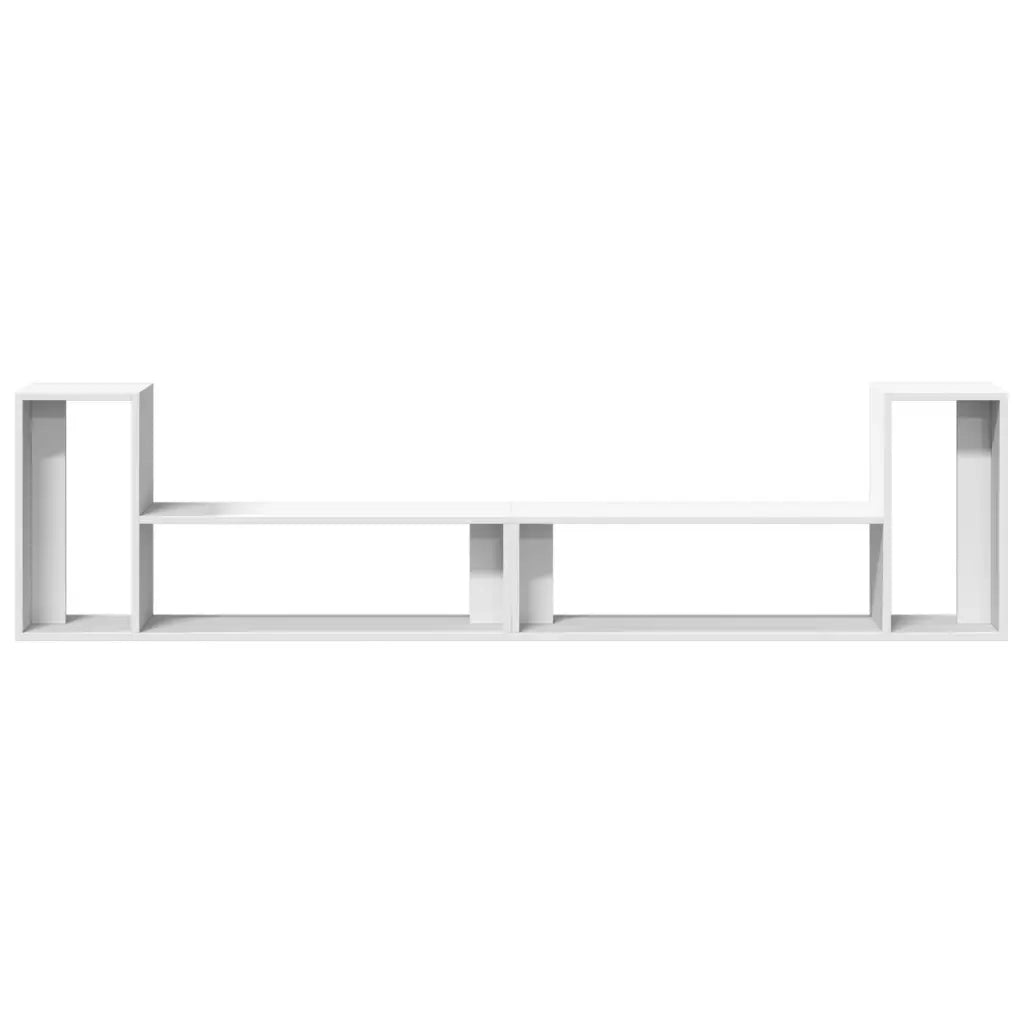 Mobili TV a Parete 2pz Bianchi 100x30x50cm in Legno Multistrato 840793