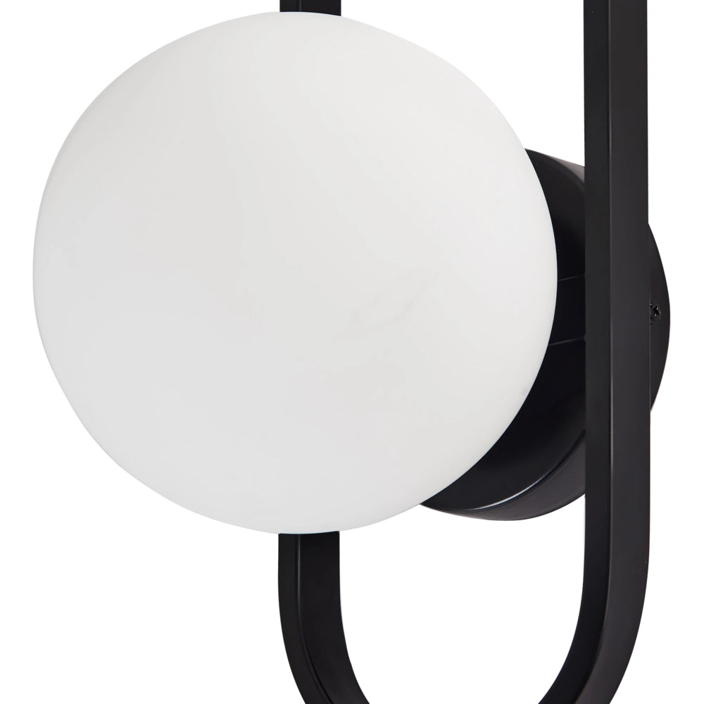 Lampada da parete in vetro opaco Paralume nero stile moderno