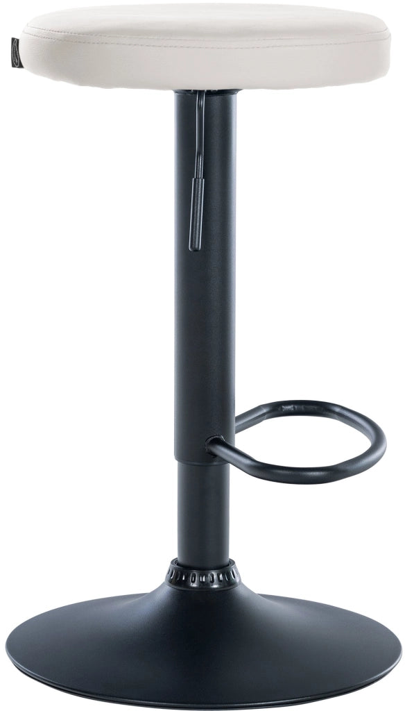Set di 2 sgabelli da bar Ponte in similpelle bianco,Metallo nero opaco