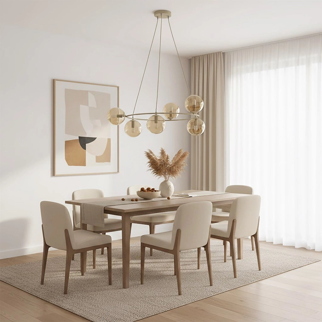 Lampada a sospensione AZURA 6xE14 vetro beige Emibig