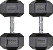 Set di 2 manubri esagonali, 10 – 30 kg, con rivestimento antiscivolo, impugnatura ergonomica, set di manubri corti in gomma polimerica, per allenamento aerobico