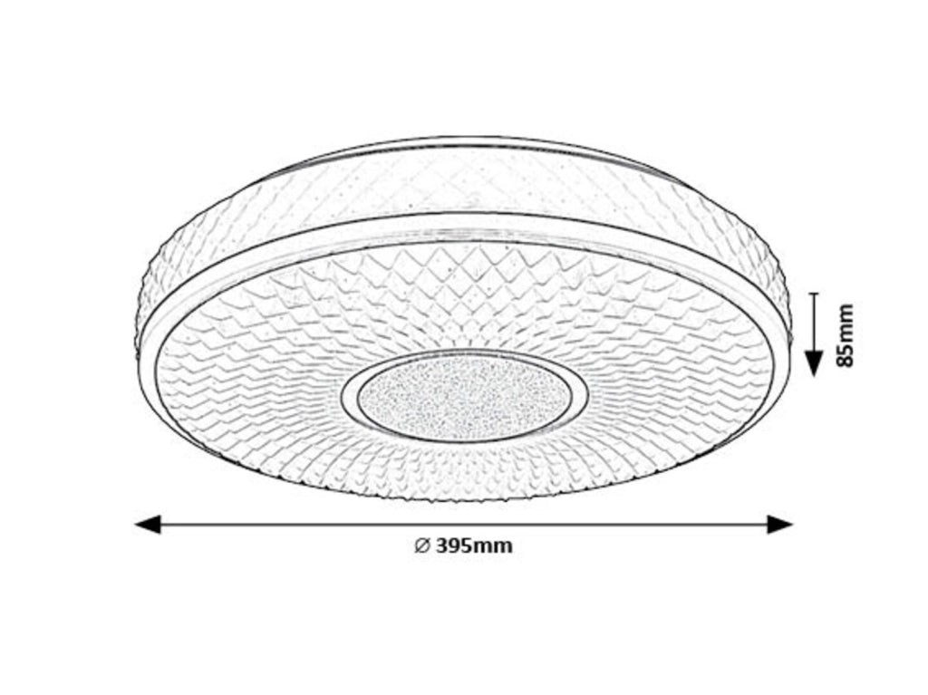Plafoniera LED rotonda Ø39,5 24W effetto stelle Rabalux