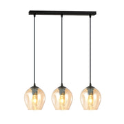 Lampadario Emibig ISTAR 3, 3xE27 nero/miele vetro metallo