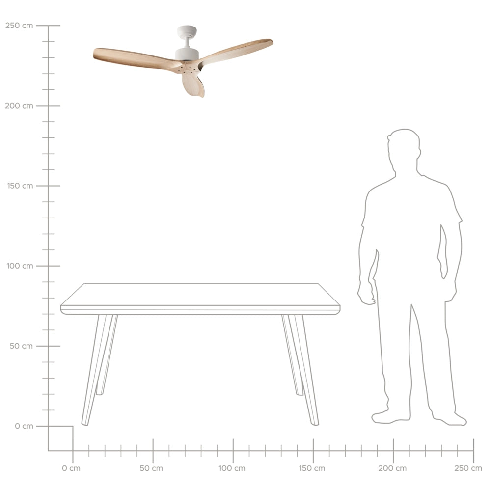Ventilatore da soffitto in legno massiccio marrone chiaro Telecomando 5 opzioni di velocità Soggiorno rustico tradizionale Camera da letto