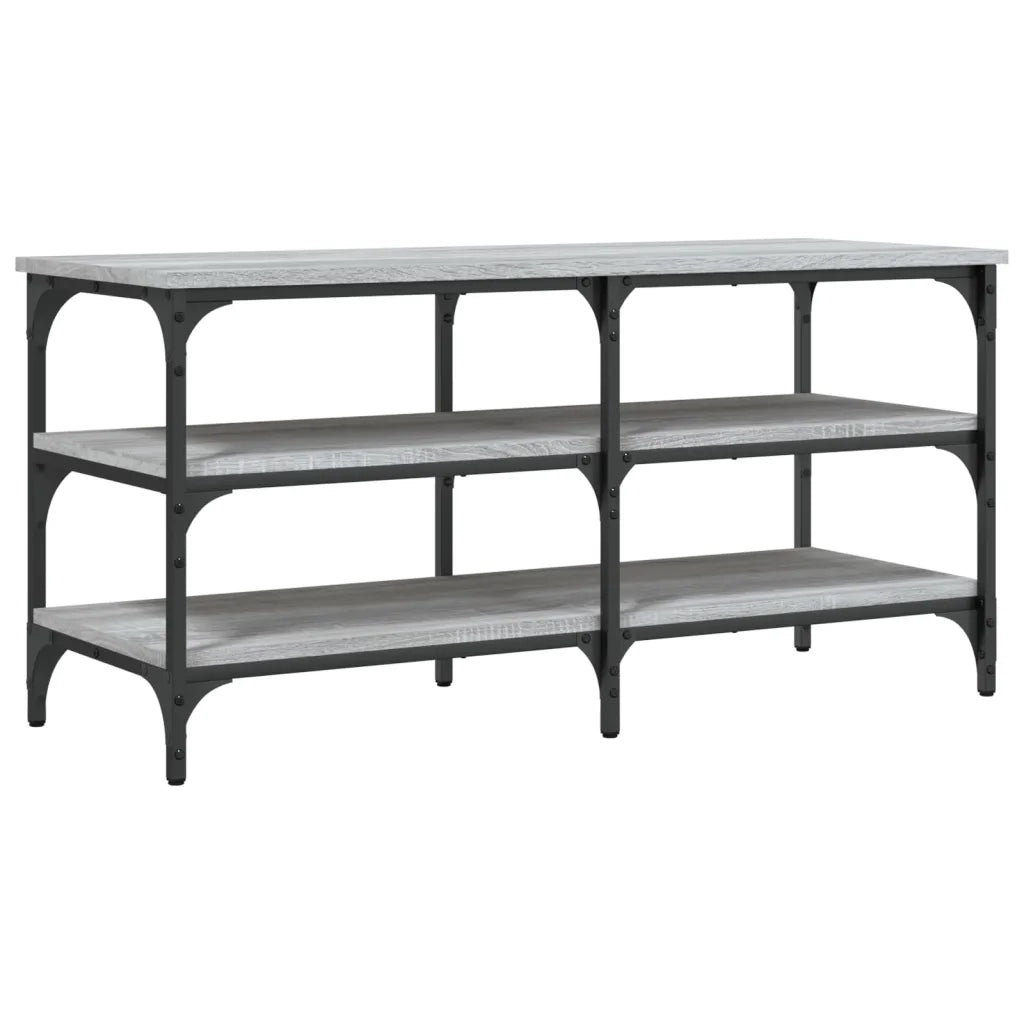 Panca Porta Scarpe-Sgabello-Panca Scarpiera Grigio Sonoma 100x38,5x49 Legno Multistrato