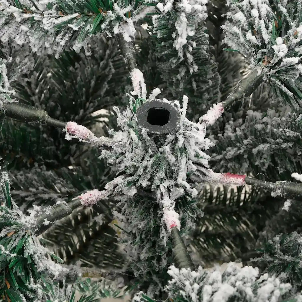 Albero Natale Artificiale Incernierato con Neve Fioccata 210 cm
