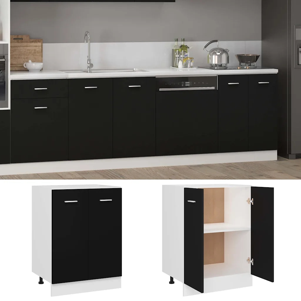Pensile da cucina | Armadio Inferiore ¡°Lyon¡± Nero 60x46x81,5 cm