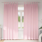 vidaXL Tende con tende 2 pcs Rosa Baby Poliestere
