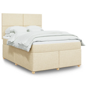 Giroletto a Molle con Materasso Crema 140x200 cm in Tessuto