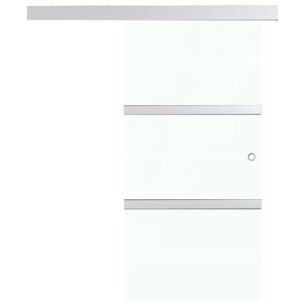 Porta Scorrevole con Fermi in Vetro ESG e Alluminio 76x205 cm