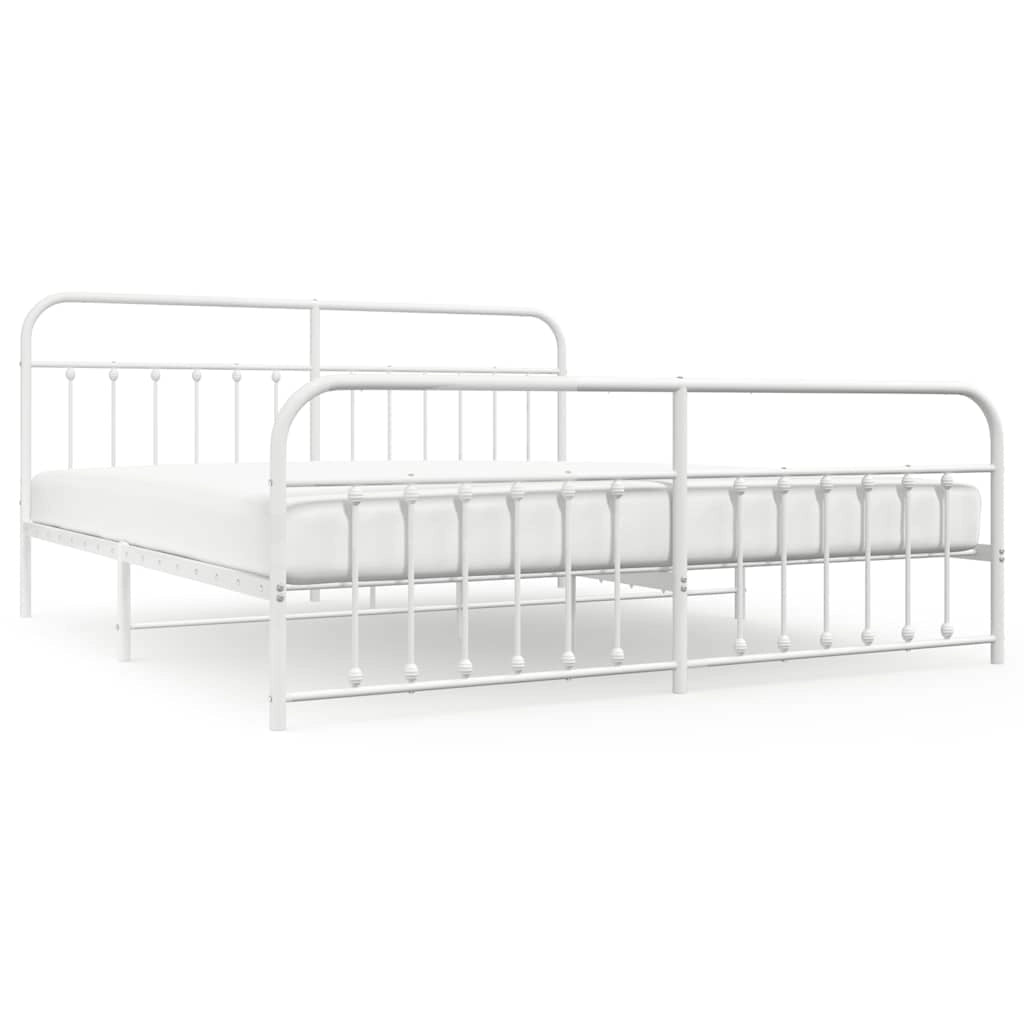 Giroletto con Testiera e Pediera Metallo Bianco 200x200 cmcod mxl 80195