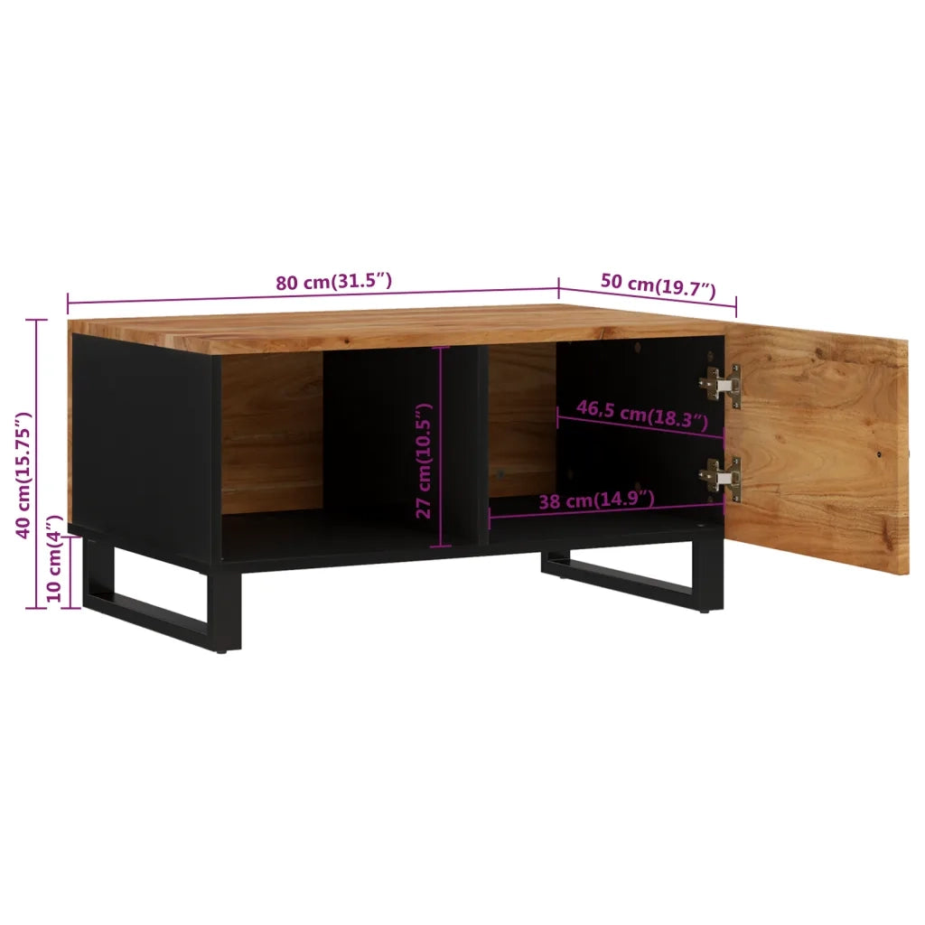 Tavolino da salotto | Tavolino da caff¨¨ | Tavolino da Soggiorno 80x50x40 cm Massello Acacia e Multistrato