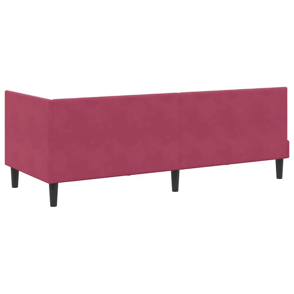 Cornice del letto ad angolo Rosso Vino 80 cm x 200 cm Velluto
