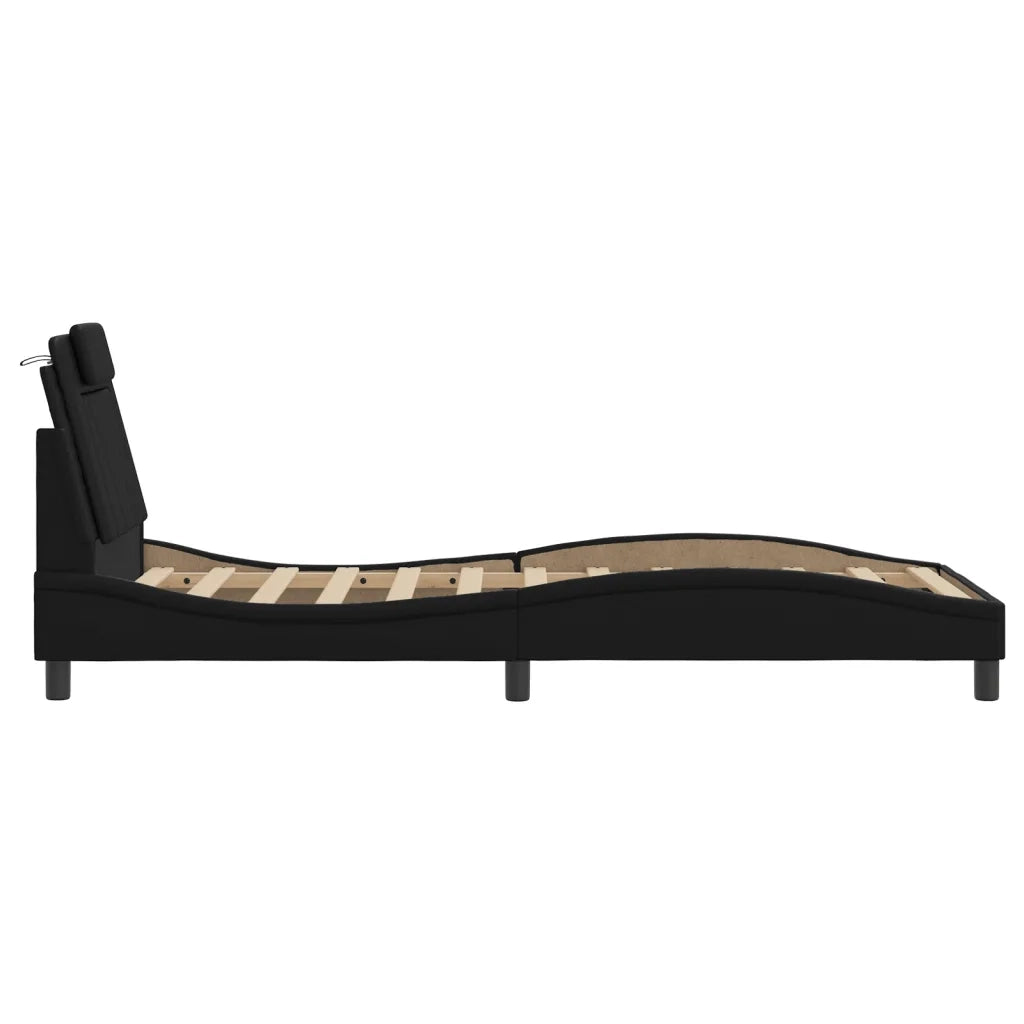 Giroletto Viana con LED senza Materasso Nero 90x190 cm 3213987