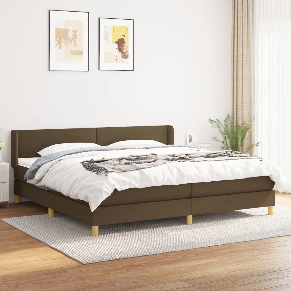 Giroletto a Molle con Materasso Marrone Scuro 200x200cm Tessuto cod mxl 62725