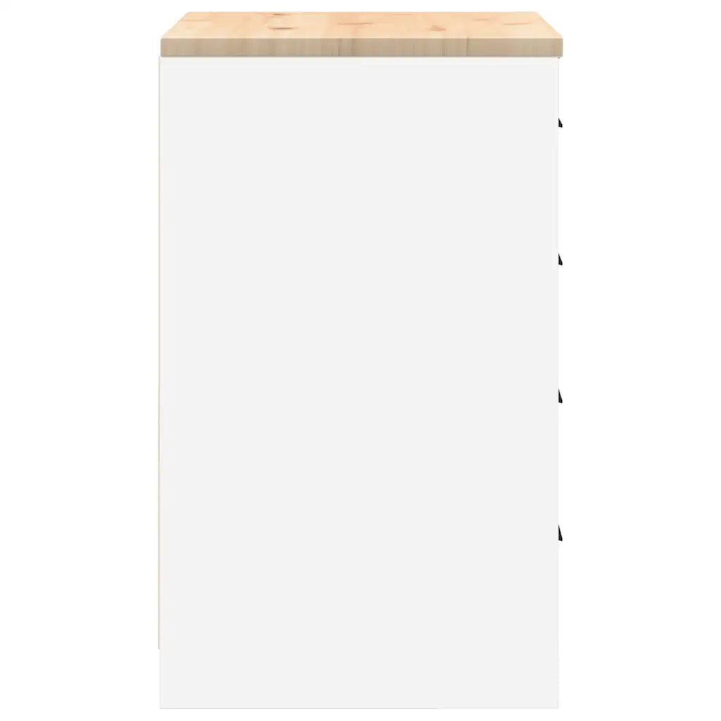 Armadietto da Garage Bianco 60x51x85 cm Legno Massello di Pino 860598