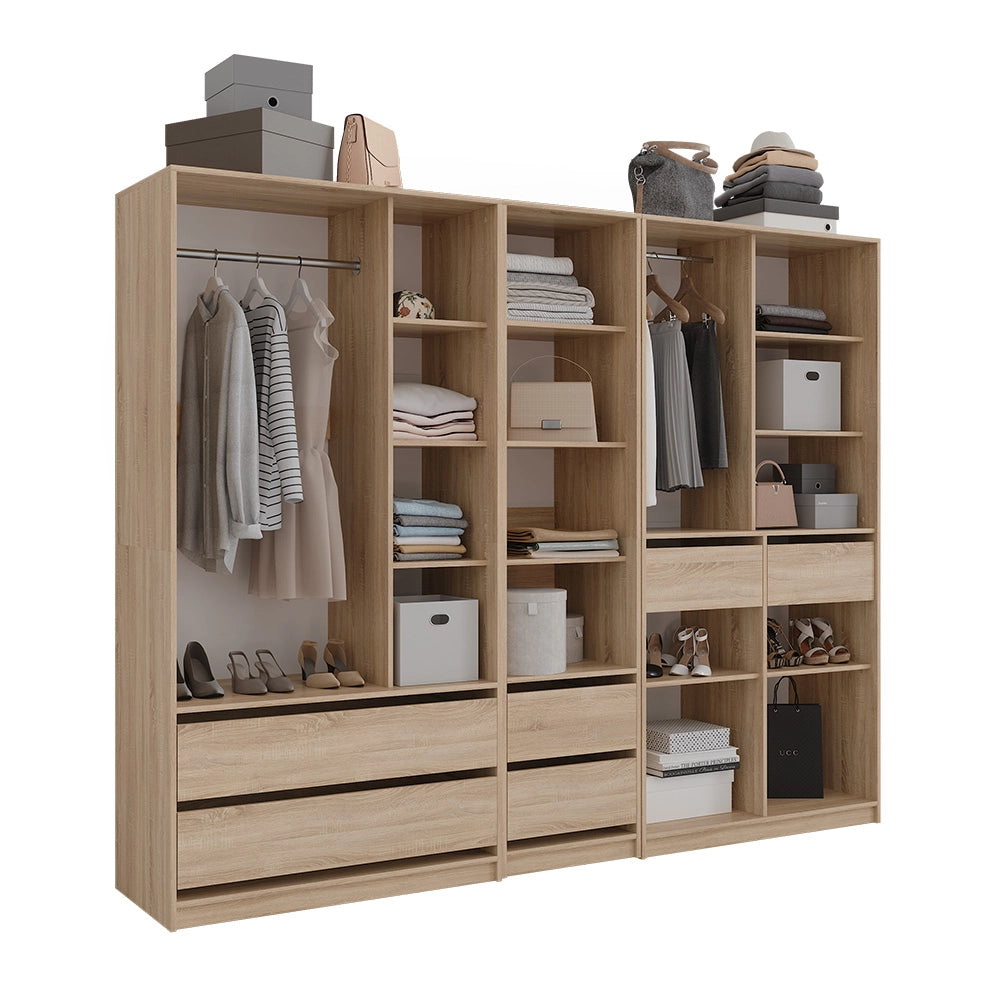 Armadio Elmo Sonoma 100 x 200 cm Set di 3 Vicco