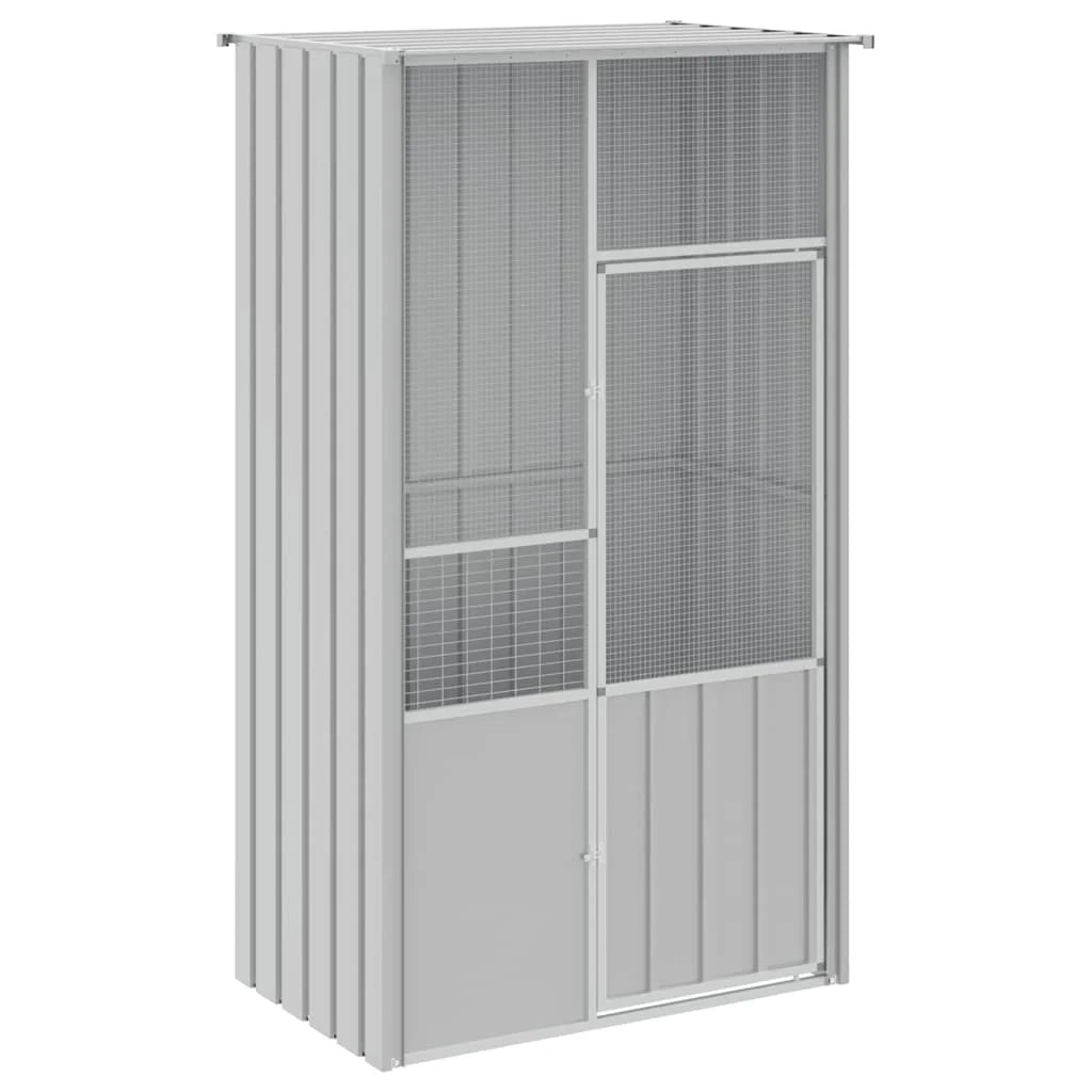 Gabbia per uccelli 115 x 78 x 200 cm acciaio zincato grigio 02_0041702