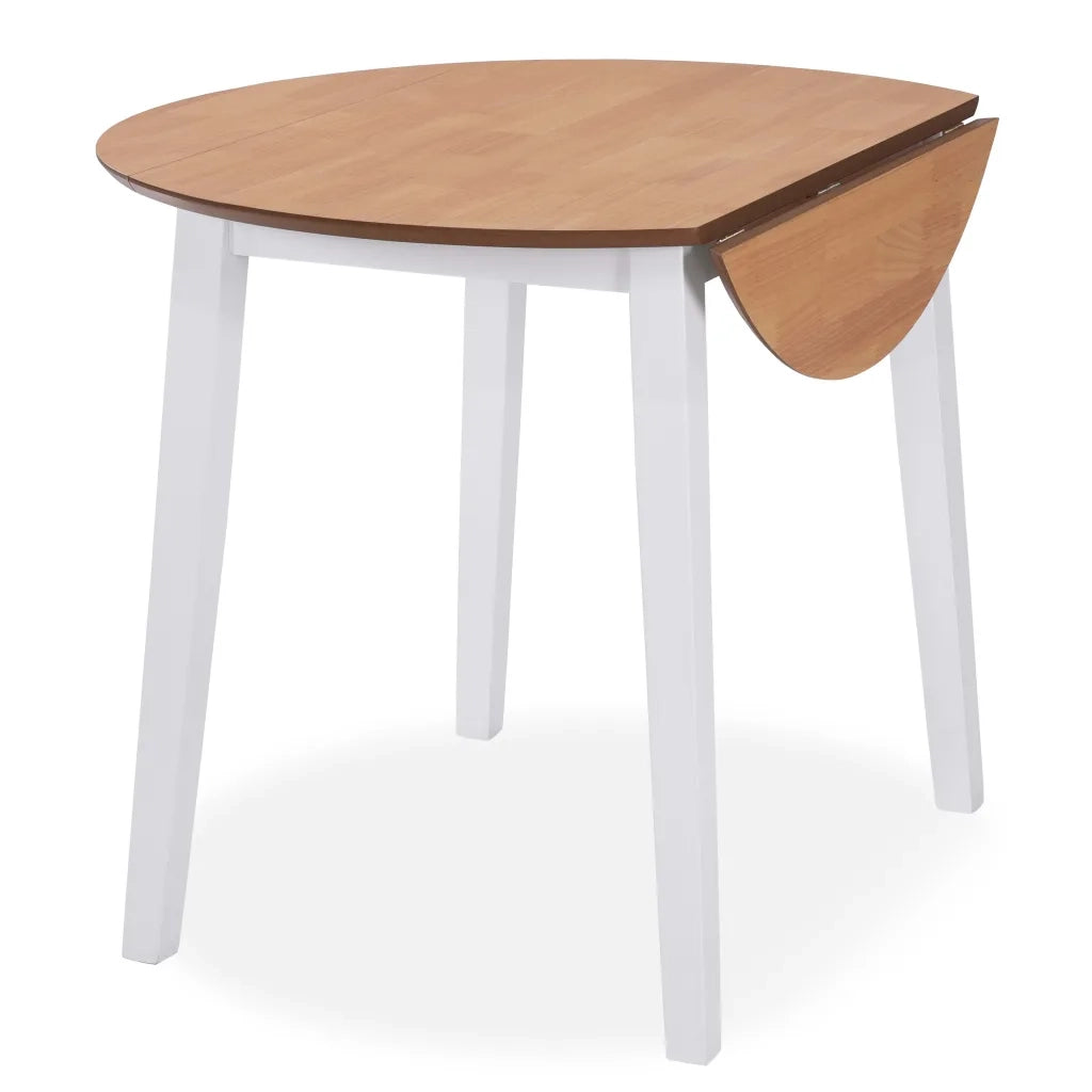 Set da Pranzo 3 pz in MDF e Legno di Hevea Bianco 274942