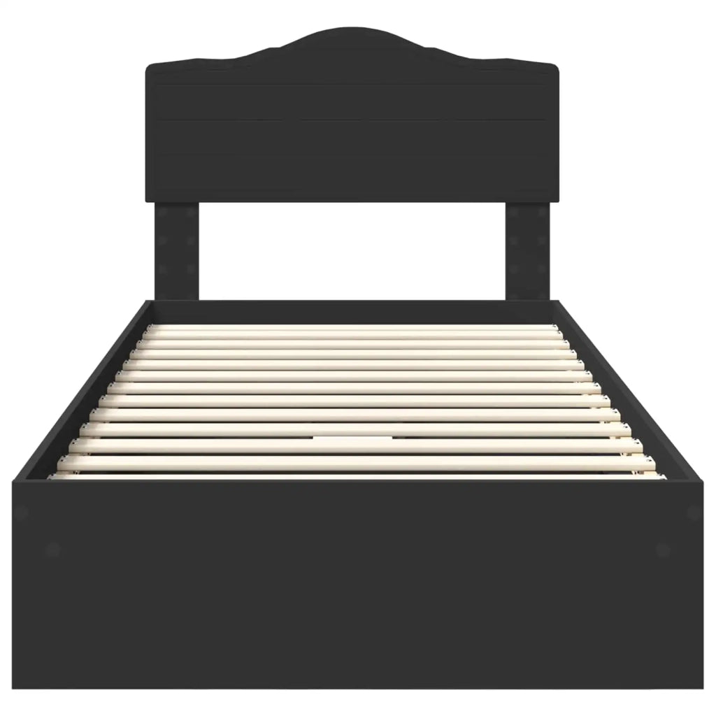 Letto con Contenitore Nero 90 x 190 cm Legno multistrato 3413139