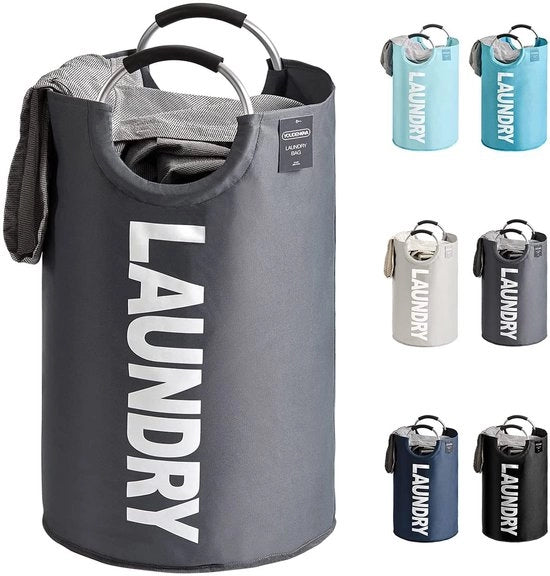 Wasmachine opvougbile con capacità di 92L con maniglia in grigio, un pezzo