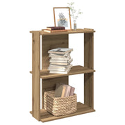 Libreria a 3 Ripiani-Scaffale per Libri-Mobile di Stoccaggio Rovere 60x30x80 cm Legno Multistrato