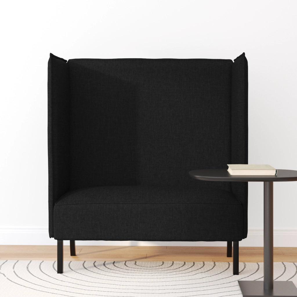 Divano Alto Nero 109x56x121 cm Tessuto