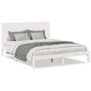 Letto matrimoniale | Letto per adulti | Giroletto Extra Lungo senza Materasso Bianco 140x210cm Massello