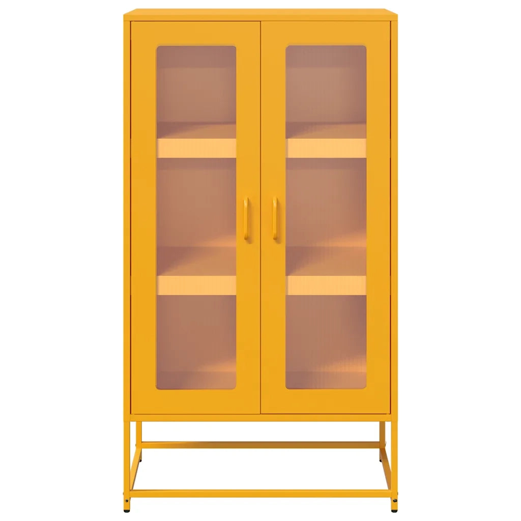 Credenza | Madia | Buffet da pranzo | Armadio da pranzo Giallo Senape 68x39x123 cm in Acciaio