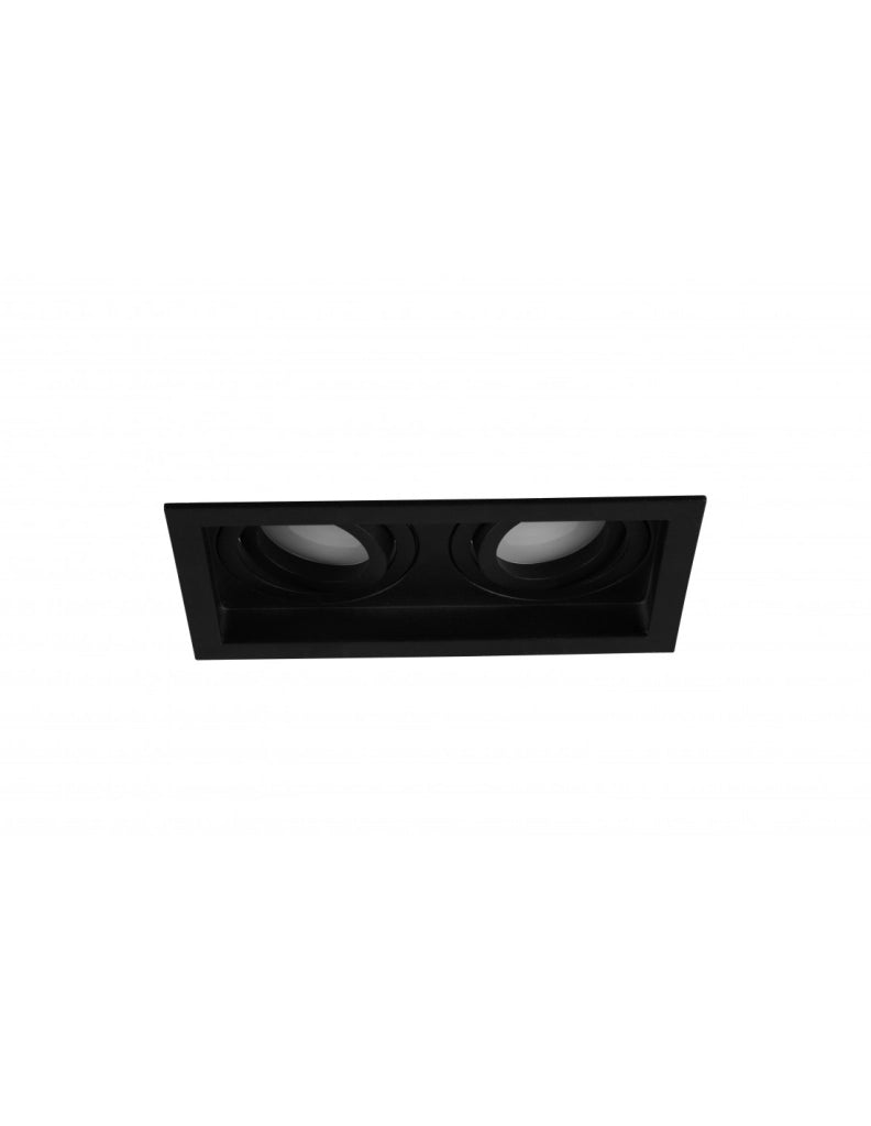 Faretto da Incasso Rettangolare Kenai 2xGU10 Nero L17 cm Trio Lighting