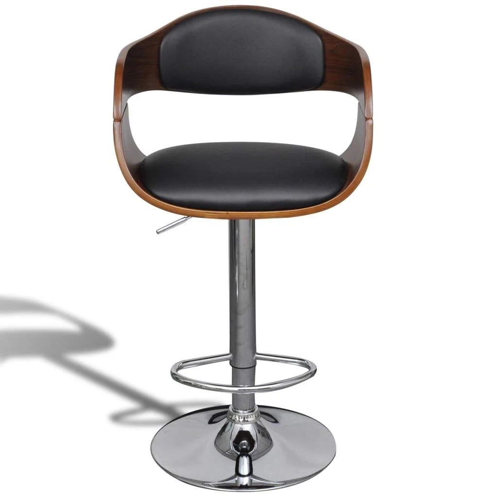 Set di due sgabelli da bar di design seduta con schienale pelle sintetica nera 1202186